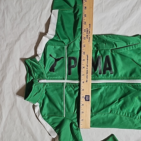 Puma Boys 4T Green Full Zipper Long Sleeve Track Jacket with 2 Pockets Used - Picture 11 of 12